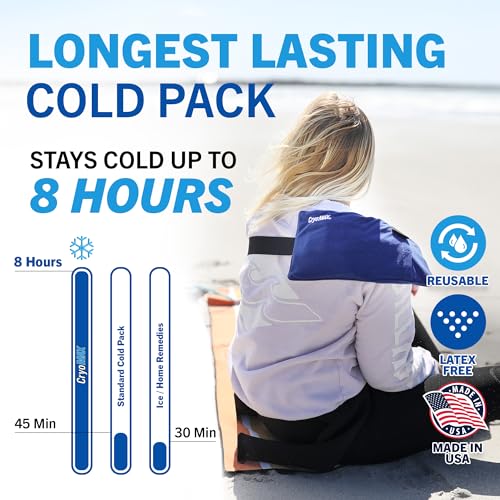 Cryo-Max Cold Pack, 8 Hour Reusable Cold Therapy Ice Pack for Elbows, Knees, Neck + More, Medium, 6" x 12" (1 Count) - size: 1 Count (Pack of 1), style: Medium