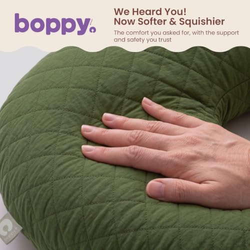 Boppy Nursing Pillow, Luxe Ergonomic Breastfeeding & Baby Feeding Support - color: Luxe - Quilted Moss