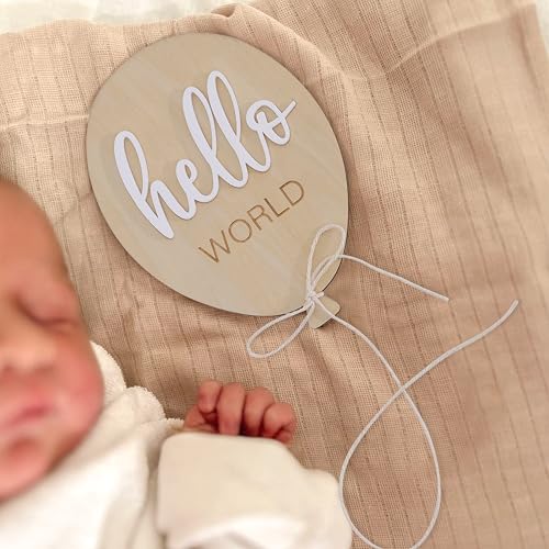 Balloon First Year Milestone Wooden Board-Newborn Monthly Announcement