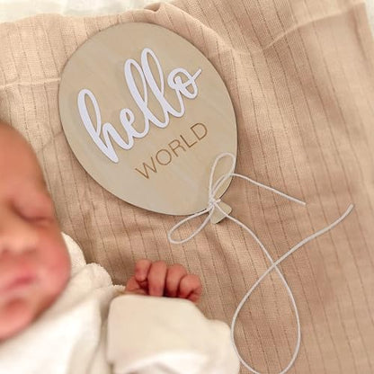 Balloon First Year Milestone Wooden Board-Newborn Monthly Announcement
