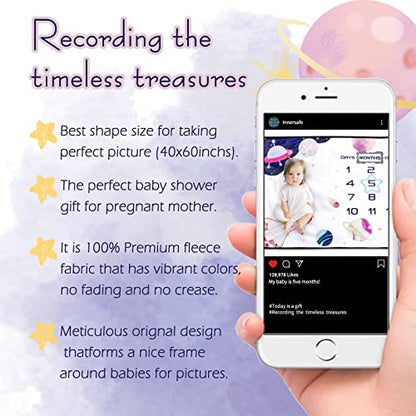 Baby Milestone Blanket for Boy - Newborn Photography Props - 60'x40' Outerspace - color: Outerspace