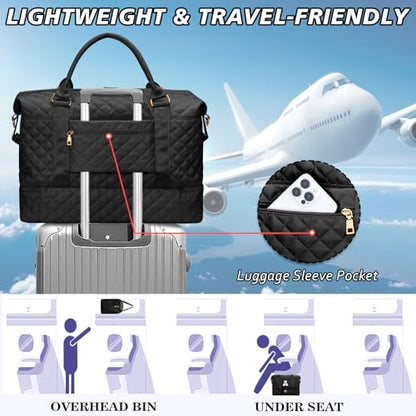 Birthday Gifts Initial Duffle Bag with Shoe Compartment(Black,P) - color: Black, style: P