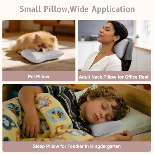 vocheer Small Pillow with Removable Cover, 11"x 7" Tiny Travel Pillow 2PCS - color: Dove-2pc