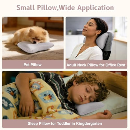 vocheer Small Pillow with Removable Cover, 11"x 7" Tiny Travel Pillow 2PCS - color: Dove-2pc