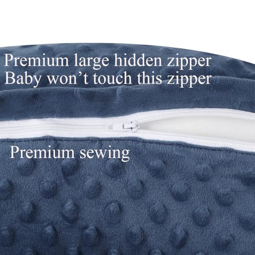 Dot Nursing Pillow Cover Set 2 Pack Compatible with Boppy Pillow - color: Grey & Navy