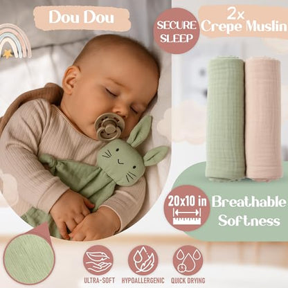 New Baby Gift Basket Curated 22-Piece Set with Infant Development Toys - color: 21 PCS - MINT GREEN