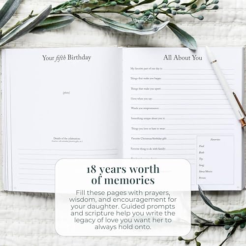 Duncan & Stone Dear Daughter Journal, Mom Memory Book, Pink, 230pg