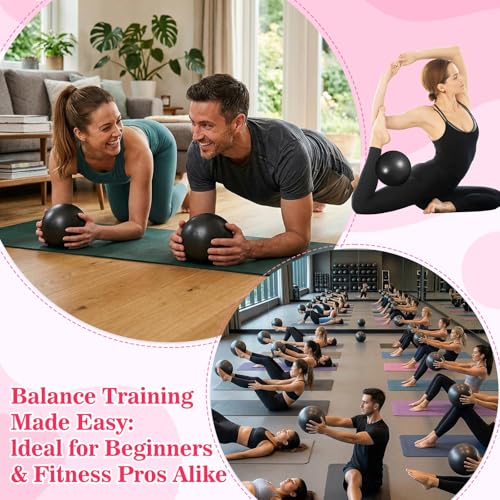Teyva 40 Pcs Small Pilates Ball Bulk 9 Inch Mini Yoga Balls - color: Solid Black