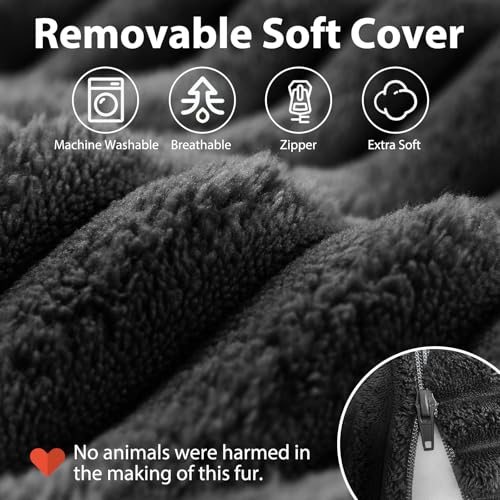ENITYA 22" XL Back Pillow for Bed Sitting Up with Armrests & Big Pockets - color: Black, size: XL(5'3"-5'11")