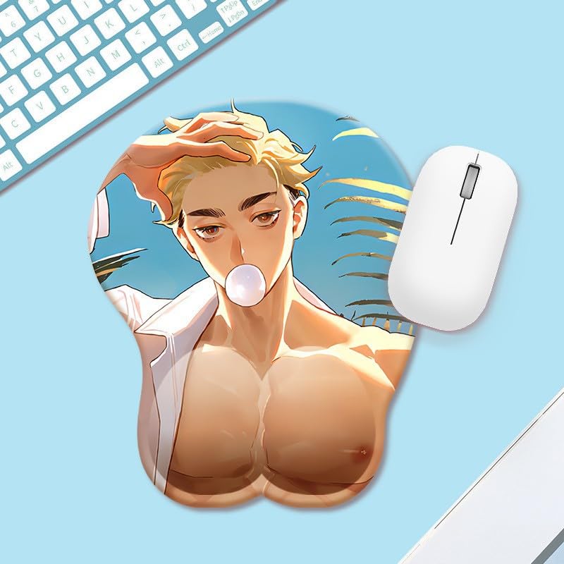 Funny 3D Non-slip Mouse Pad with Wrist Rest Anime for Adults, ML012, Medium - color: ML012