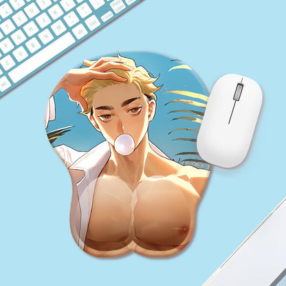 Funny 3D Non-slip Mouse Pad with Wrist Rest Anime for Adults, ML012, Medium - color: ML012