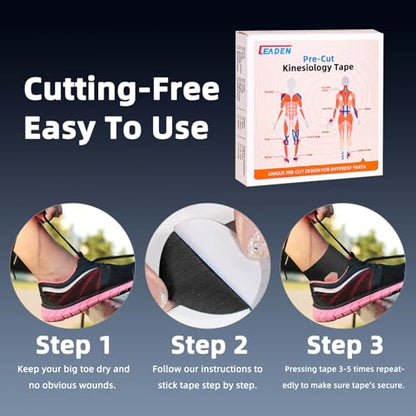 Precut Kinesiology Tape for Ankle, 20 Pcs - Ankle Support & Stability, Ankle Pain Relief - Waterproof & Elastic, Breathable Hypoallergenic Latex-Free Tape, Purple - color: Purple