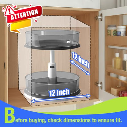 Lazy Susan Organizer for Medicine 2 Tier Pill Bottle Turntable