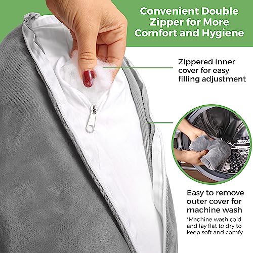 Rotator Cuff Pillow Side-Sleeper Shoulder Arm Support, Washable Cover, Gray - color: Gray