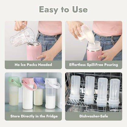 HEYTRIP 20oz Portable Breastmilk Cooler Bottle for Outdoor, Green - color: Green