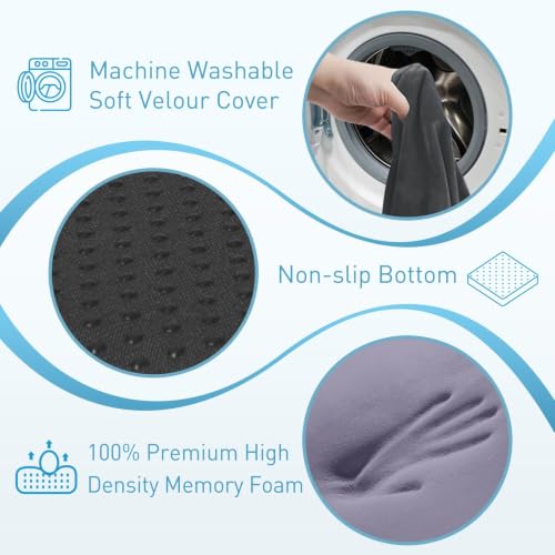 BlissTrends Extra Thick Seat Cushion for Office Chair & Car Seat, Grey - color: Grey, size: XX-Large