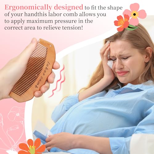 Rectangular Labor Comb - Wooden Pregnancy Essential for New Mom Gifts - color: 2 Pack-Rectangular