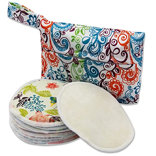 PINOWU Nursing Pads, Large 4.7", 10 Washable Pads - color: Multicolor