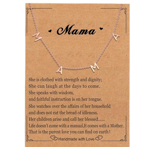 SKQIR Mama Necklaces for Women with Message Card - color: Rose Gold MAMA