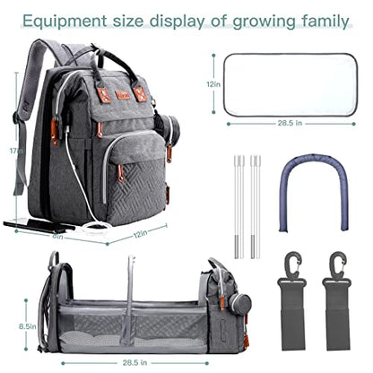 ISMGN Diaper Bag Backpack with Changing Station, Baby Bag for Mom, DeepGrey - color: Upgrade Deep Gray