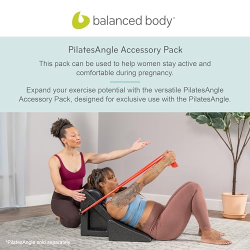 Balanced Body PilatesAngle & Accessories – Reformer Workout Wedge, Resistance Band, and Neck Support for Home Gym & Studio - style: Accessory Pack Only