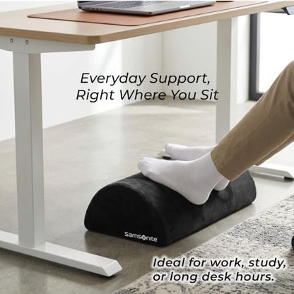 Samsonite Foot Rest for Under Desk at Work – Ergonomic Foot Stool for Couch – Versatile Under Desk Footrest for Office & Home, Foot Support Underdesk