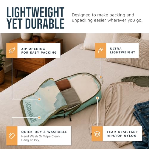 TRIPPED Travel Gear Large Compression Packing Cubes 7-Piece Set for Travel - color: National Parks