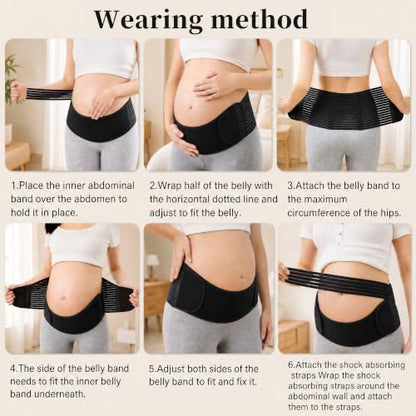 Pregnancy Belly Band, Maternity Belly Band, Black, XX-Large - color: Black, size: XX-Large