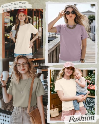 Huukeay 3 Pack Women's Nursing Tops - color: Gray Purple, Cement Gray, Cream, size: Large