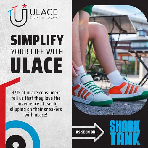 uLace Classic No-Tie Shoelaces - Elastic Shoe Laces for Sneakers - 14 Laces - color: Rainbow