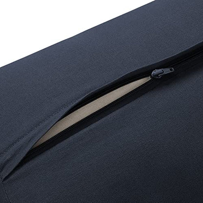 Yoga Meditation Cushion, 25" x 12" Rectangular Bolster with Organic Cotton Cover - color: Midnight Blue