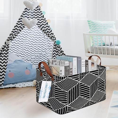 Rectangular Collapsible Storage Basket Nursery Organizer Black diamond - color: Rec Black diamond