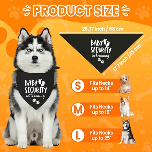 Baby Security Dog Bandana - Pregnancy Reveal Accessory for Dogs (Black) - color: Baby Security Black