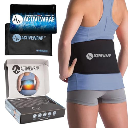 ActiveWrap Lower Back Ice Pack Wrap, Small/Medium – Hot & Cold Therapy with Reusable UltraFlex Gel Pads – Heat Wrap & Wearable Ice Pack for Back Pain Relief, Sciatica, Tailbone & Lumbar Support - size: Small/Medium