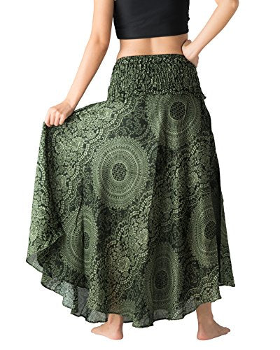 Long Skirts for Women Maxi Boho Skirt - color: Blossom Green, size: 20-24 Plus