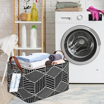Rectangular Collapsible Storage Basket Nursery Organizer Black diamond - color: Rec Black diamond