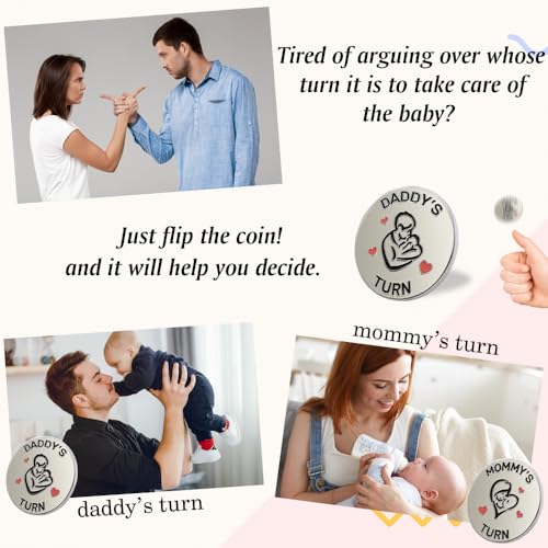 Lovely Double-Sided New Parents Funny Decision Coin with Blessing Card - color: Styleb-silver