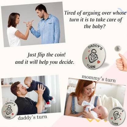 Lovely Double-Sided New Parents Funny Decision Coin with Blessing Card - color: Styleb-silver