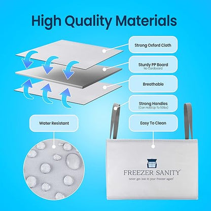 Stackable Chest Freezer Organizer Bins Collapsible Reg 2pk - size: 2 Pack Regular 15x14x9"