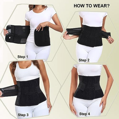 MAMODY Postpartum Belly Band Belly Wrap Abdominal Binder Post Surgery - color: Classic Beige