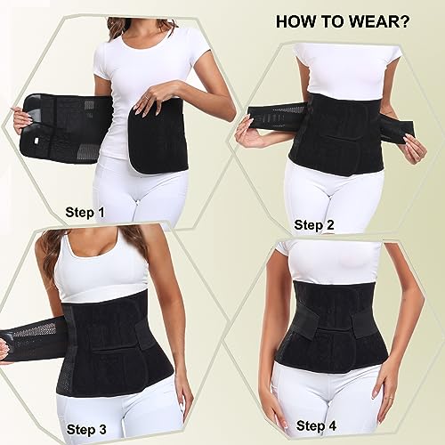 MAMODY Postpartum Belly Band Belly Wrap Abdominal Binder Post Surgery - color: Midnight Black