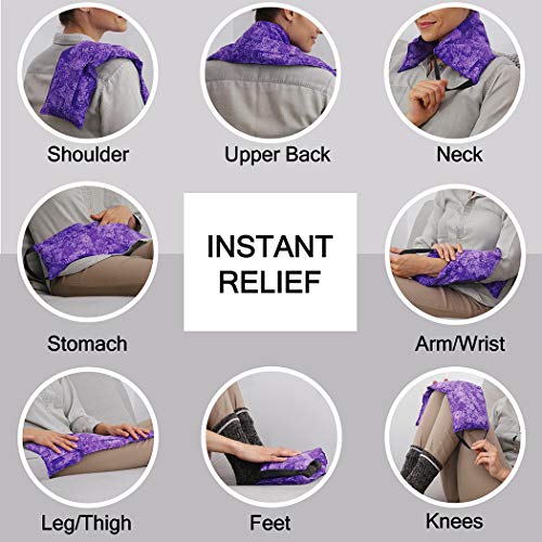 Hot Pockets Microwaveable Hot & Cold Heating Pad 3 Pockets Style for Neck, Shoulder, Elbow, Knee, Stomach & Lower Back – Reusable & Washable for Comfort & Relaxation - Spring Flowers - style: Spring Flowers