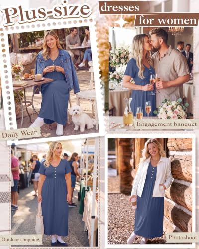 Women's Plus Size Maternity Dress - color: Haze Blue, size: 3X-Large