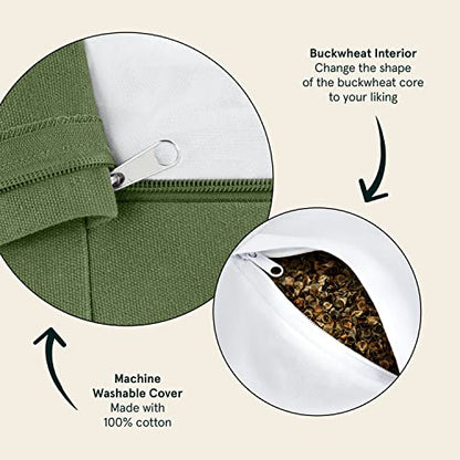 Retrospec Sedona Meditation Cushion, Buckwheat Pillow, Meditation Pillow - color: Basil, size: Round