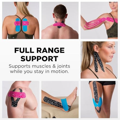 THERABAND Kinesiology Tape for Shoulder, Back & Knee, 2", Black/White - color: Black/White