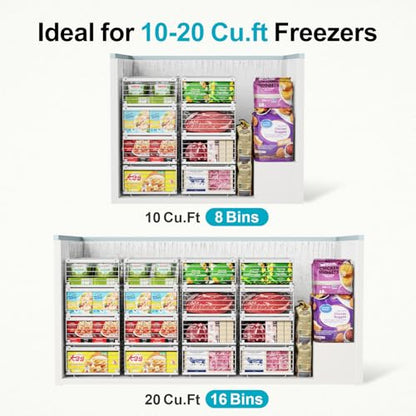 iSPECLE Chest Freezer Organizer - Adjustable Fits Chest Freezer 10-20 Cu Ft - style: 8 Pack White