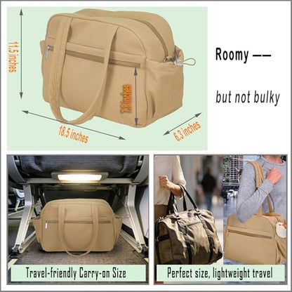 Medium Diaper Bag Tote, Shoulder & Crossbody Mom Bag - color: Khaki