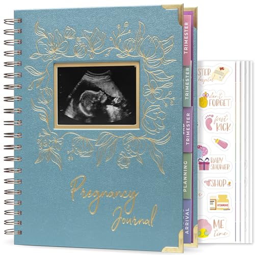 Clever Fox Pregnancy Journal, Expecting First Time Mom Planner Aquamarine - color: Aquamarine, size: 9" x 10.5" SonoFrame Edition