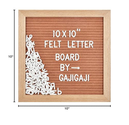 Felt Letter Board, 10 x 10 inch Wooden Frame, Brown - color: Brown