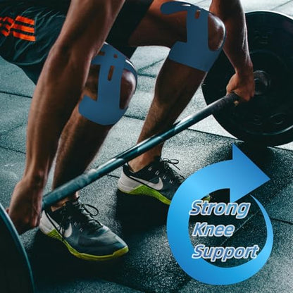 Precut Kinesiology Tape for Knees, 10 Pcs, Blue - color: Blue, size: 10 Pcs